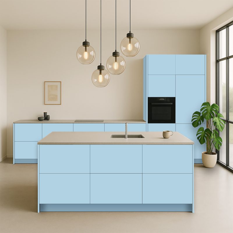 Keukenfronten Kristalblauw (U18003 Sd) Voor Ikea Metod