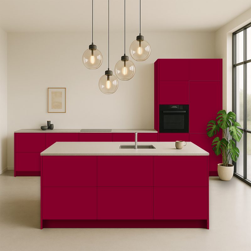 Keukenfronten Robijnrood (U17008 Sd) Voor Ikea Metod